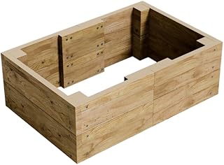 Gro Garden Products Wooden Raised Grow Beds Planters For Garden Allotment - Ideal for Growing Herbs, Vegetables, Flowers & Fruit - FSC Tanalised Timber (30cm (12\'\') High, 60cm x 90cm (2ft x 3ft))
