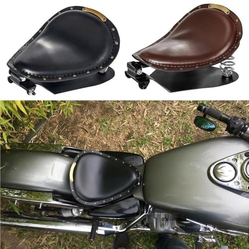 Asiento individual para motocicleta con soporte de resorte 3 y base 2