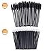 Tbestmax 200 Disposable Mascara Wand Spoolies and Lip Brushes, Lipstick Lipgloss Applicator for Eyebrow Eyelash Extension Makeup Kits Black