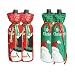 CHFUN 4pcs Christmas Wine Bottle Covers Bags, Snowman and Santa Claus Wine Bottle Cover Bag for Table Holiday Decorations Gift Bag Christmas Hostess Decoration