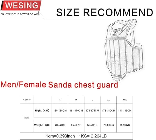 Wesing Martial Arts Muay Thai Boxing Chest Protector Mma Sanda Chest Guard (Blue, L) #TOP7