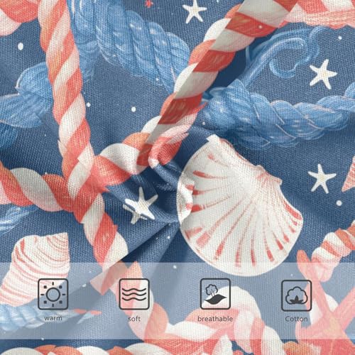 Wusikd Blue Red Seashells Girls' Underwear Cotton Starfish Girls Briefs Soft Toddler Underwear 2T3