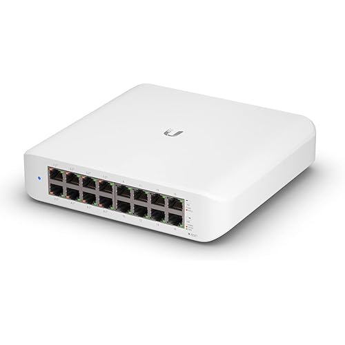 Ubiquiti - UniFi Switch (USW-Lite-16-PoE, 16 Gigabit Ethernet Ports, 8 PoE+ Ports, Wall Mounted)