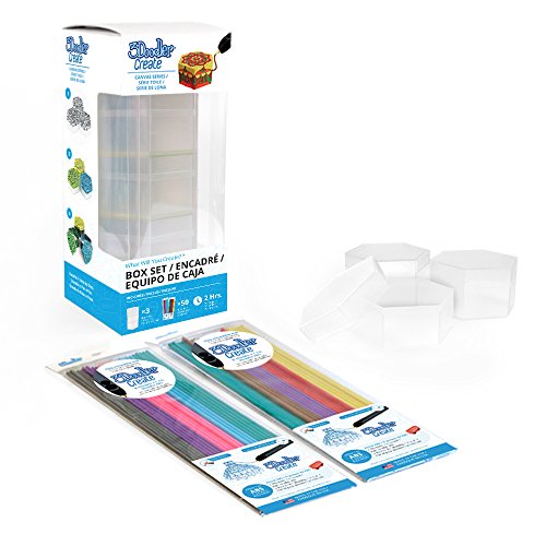 3Doodler Create Canvas Kit, Keepsake Box (X3), with 2 Pack of Plastic Filaments