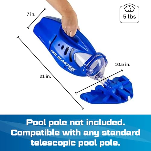 POOL BLASTER Max Li Cordless Pool Vacuum - American-Engineered Battery‑Powered Vac for Inground & Above Ground Swimming Pools & Spas - No Hoses or Cords - 60 Minute Runtime, 10.5" Head