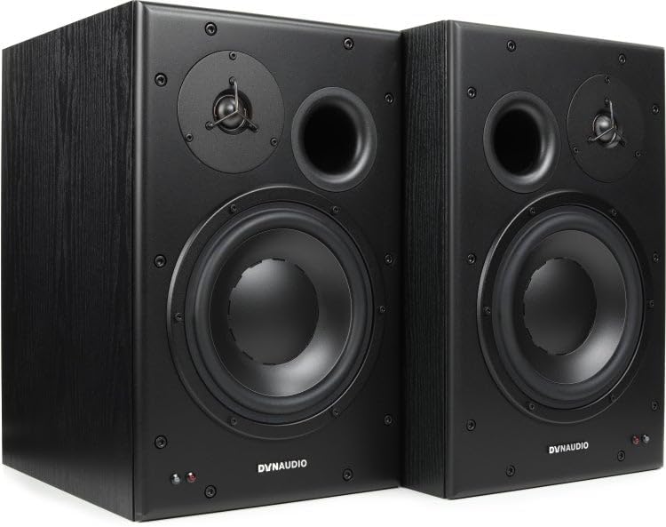 DYNAUDIO BM15A 10" Powered Studio Monitor Pair – 200W Bi-Amped Nearfield with 1.1" Silk Dome Tweeter for Professional Audio Mixing