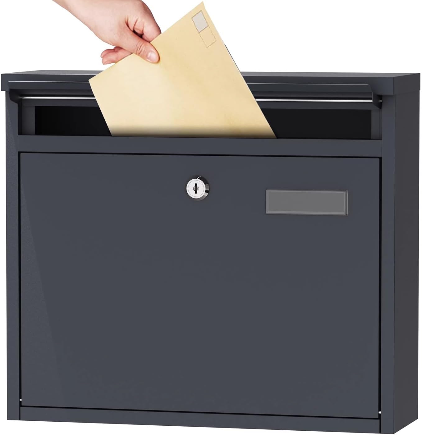 Mailboxes for Outside, Galvanized Steel Mailbox with Key Lock, Easy to Install, Large Curbside Mailbox for Envelope Home Office Business