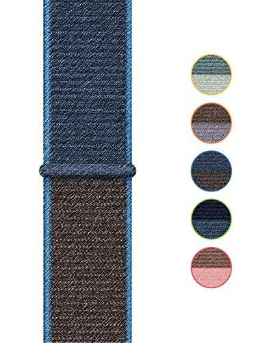 Vandarui Correa Compatible con Series 5/Series 4/Series 3/Series 2/Series 1, Nylon Pulseras de Repuesto (38mm/40mm, Azul surfero)
