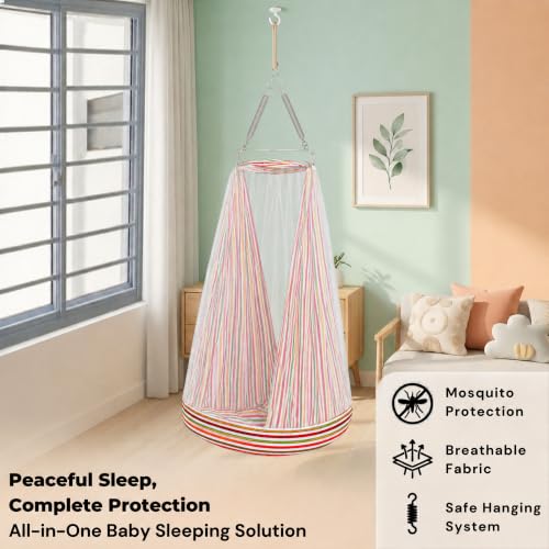 Image of VParents Sleeping Essentials with Mosquito Net & Spring, Neonate (Red)