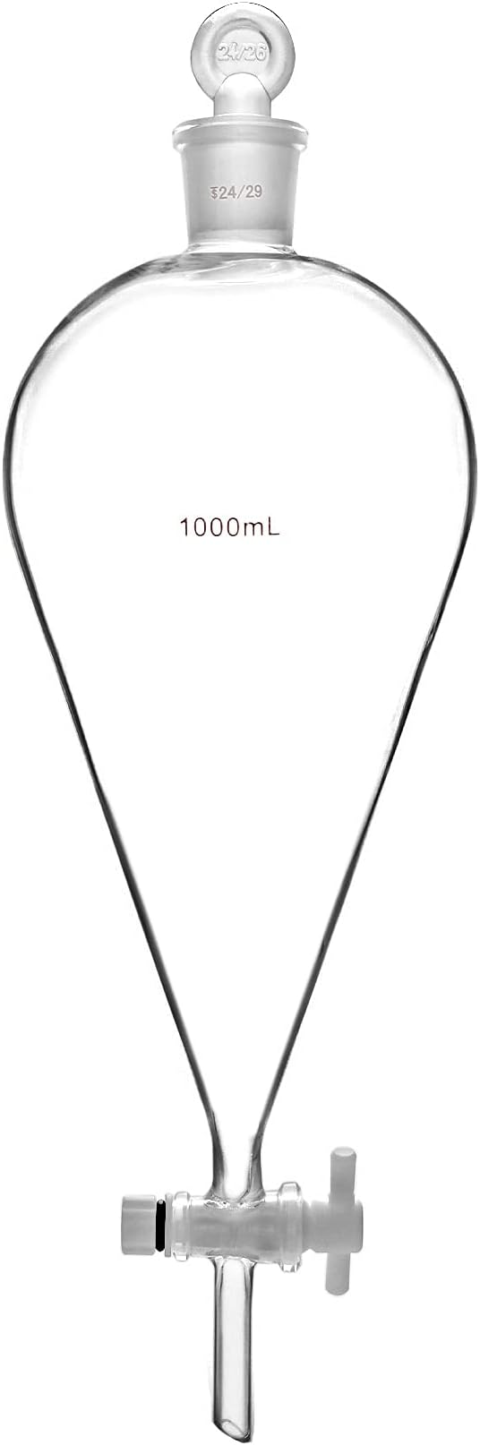QWORK 1000ml Separating Funnel with 24/29 Joints and Stopcock