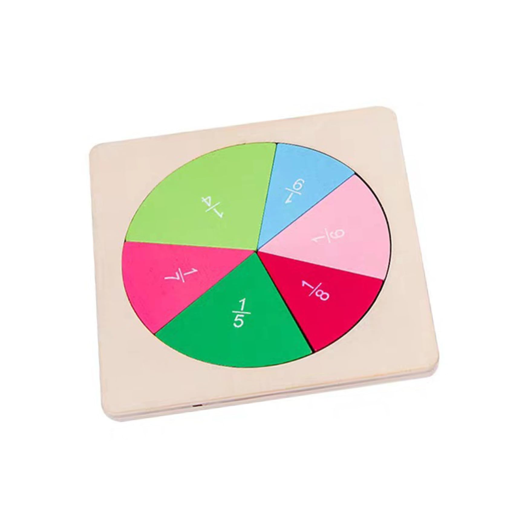 Tablero y Cognición del Color de Fracciones de Madera de Aprendizaje Juego Educativo Divertido Forma de Pastel para Niños Adecuado para Educación Temprana