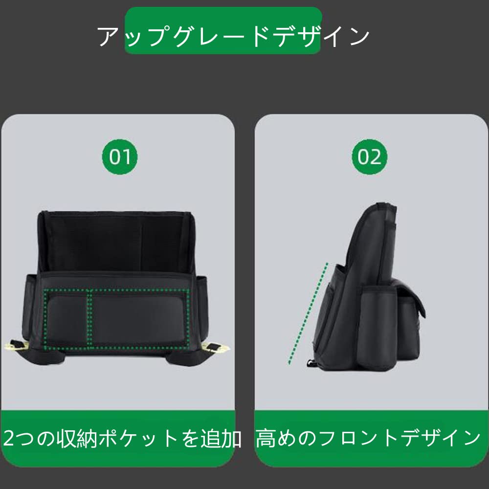 TATACLEA 車の中央制御収納バッグ 車用収納ポケット 前部座席間収納バッグ 大中小型車に適用 車 収納バッグ 車用 ハンドバッグホルダー 座席間設置 車載オーガナイザー 前座席 収納 後部座席用バリア ペット 子供 大容量 汚れ・傷に強い (ブラック308)