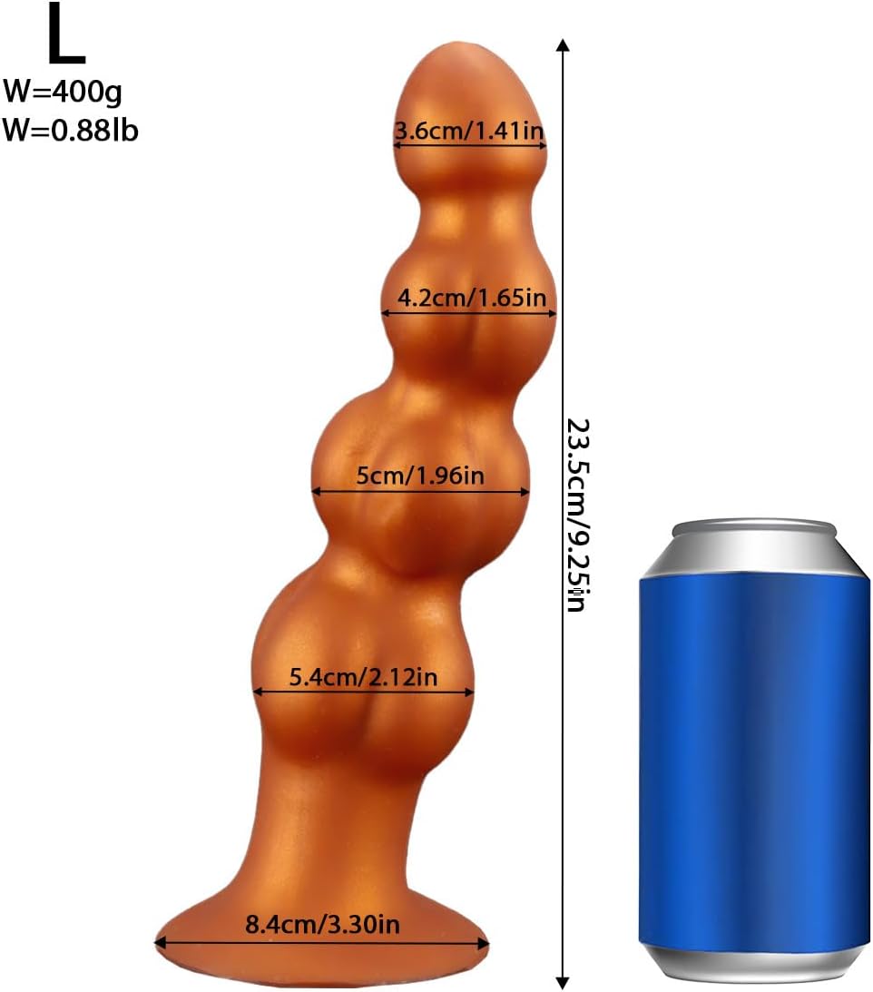 3 Sizes of 4 Beads Shape Large Anal Beads Dildos, Reusable Thick Butt Plugs with Suction Cup Adult Sex Toy for Men Women, L