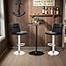 BestOffice Bar Stools Set of 2, Adjustable PU Leather Swivel Barstools, Modern Counter Stools with Back and Footrest, Counter Height Barstools for Bar, Kitchen and Dining Room