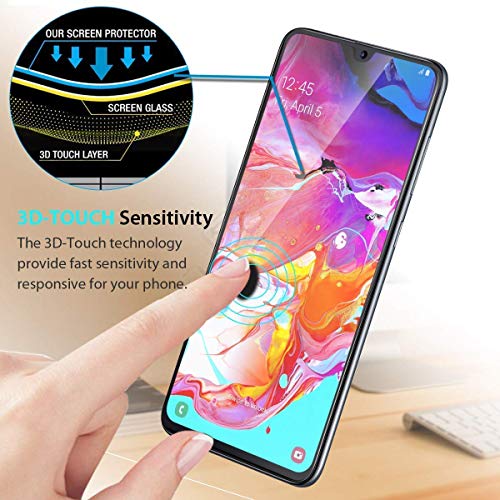 Image of HD Tempered Glass Screen Protector Compatible For Samsung Galaxy A70, A70s With Edge To Edge Coverage And Easy Installation Kit