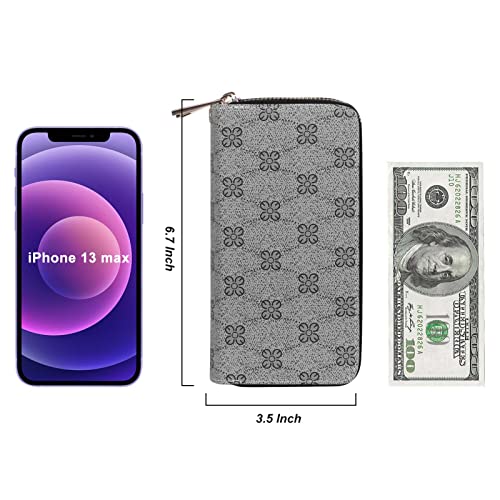 Image of Double Zipper Wallet for Woman Clutch Purse with Cell Phone Holder for Smartphone /Card /Coin /Cash