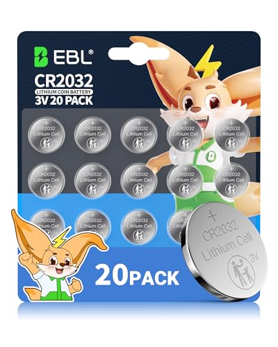 EBL CR2032 Batteries 3V Coin Battery 20 Pack, 2032 Battery