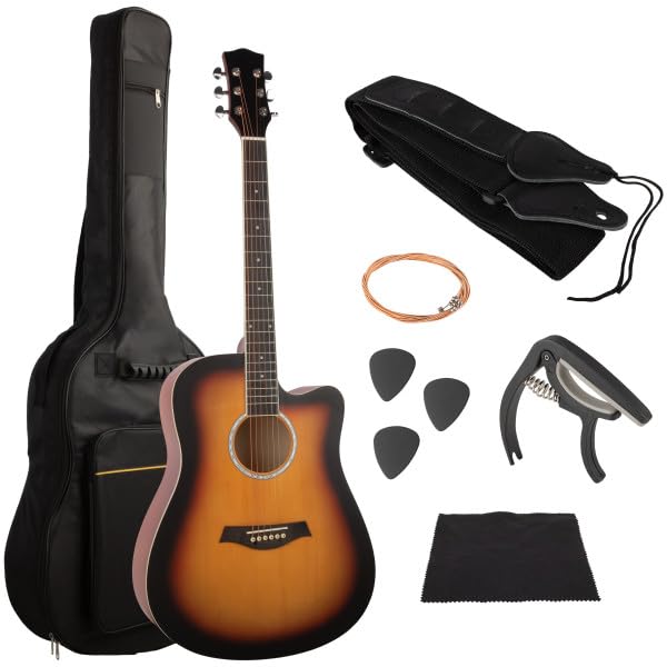 Image of 41in Acoustic Guitar - Guitar Kit with Case, Strap, Capo, Spare Strings, and Picks - Beginner Guitars for Kids and Adults by Hey Play (Blue)
