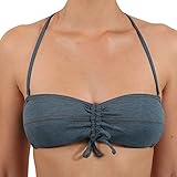 blickdicht gefüttert Diesel Damen Bandeau Bikini Oberteil Bandy Reggiseno in Blau Größe 75/B