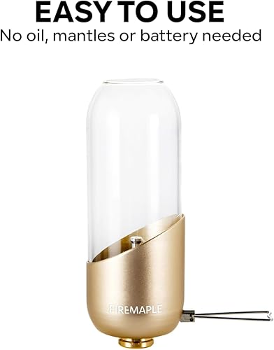 Miniatura 2 de Fire-Maple Farol naranja para acampar de vidrio, acero y aluminio Recipiente de combustible de propano o isobutano hermosas luces No necesita