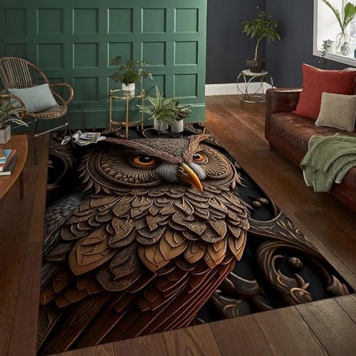 Tapis, 3D Imprimé Chouette, Animal Antidérapant Area Rug, Chambre Tapis Salon Anti-Slip Tapis La Chambre des Enfants Home Decor -57017997586