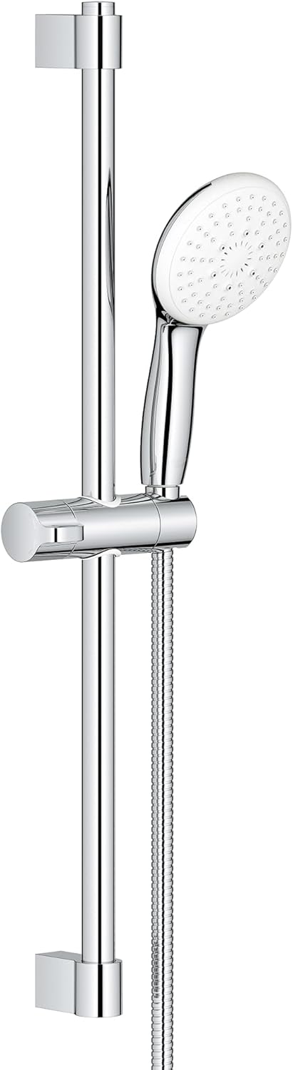 GROHE 26906002 Tempesta 24-Inch Shower Rail Set, 3-Spray, Square, 1.75 GPM, StarLight Chrome