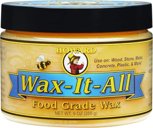Image of Howard Products Food-Grade Wax Paste | For Wood & Metal | Water-Resistant | With Beeswax & Carnauba | 9 Fl oz, Pack of 6