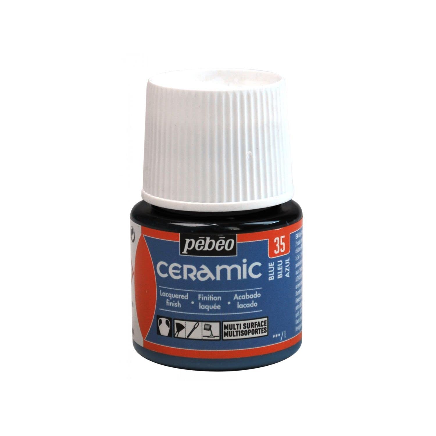 PEBEO - Ceramic - Blue Opaque Colour for Terracotta, Ceramic and Earthenware - Brilliant Effect - Lacquered Finish - 45 ml