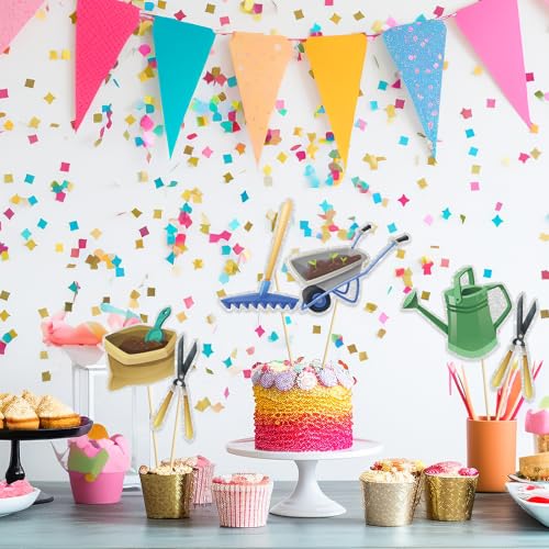 Image of Garden Tool Theme Centerpiece Sticks, Birthday Table Toppers,Gardening Tool Summer Birthday Party Decorations Gardener Retirement Centerpieces for Table Supplies.Set of 15