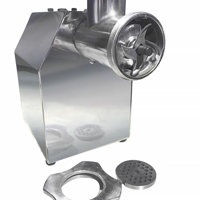 Tritacarne elettrico professionale D70 – 850 W – Portata 120 kg/h – Lama singola taglio – Griglie Ø70 mm (5,5 & 7 mm) – Acciaio Inox – Monofase – Facile da pulire – Uso Restauro & Macelleria