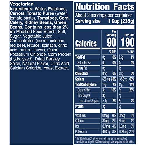 Image of Progresso Vegetable Classics Garden Vegetable Canned Soup, 19 oz | Green beans, kidney beans, corn & tomatoes, Half cup of vegetables per serving, No artificial flavors