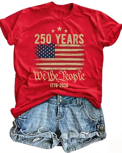 FCGHSII 250th Anniversary USA Shirt 4th of July T-Shirt American Flag 1776-2026 Short Sleeve