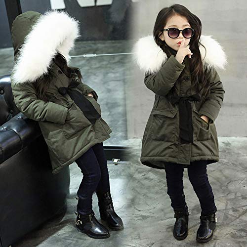 Kids Girls Hooded Parka Jacket Thicken Zipper Long Sleeve Outwear Winter Warm Windproof Coat with Pocket4