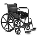 Giantex 24'' Foldable Medical Wheelchair Manual, Large 23" Durable Rubber Wheel Smart Brakes 8" Casters Pockets Footrest FDA Approved Flip Back Wide Padded Seat Arms, Transport Wheelchairs, Black