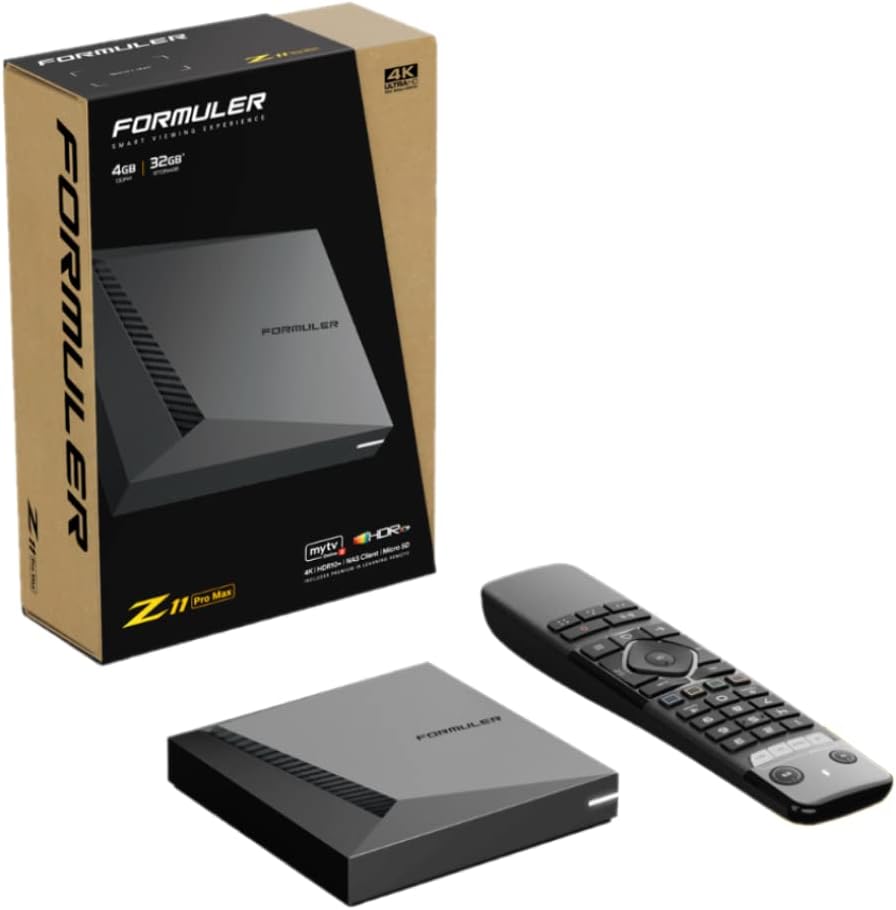 Z11 Pro Max 4K Android 11 Satellite Receiver with Premium IR1 Remote Control, 4GB RAM, 32GB Storage, Dual Band 5G, Gigabit LAN, Black