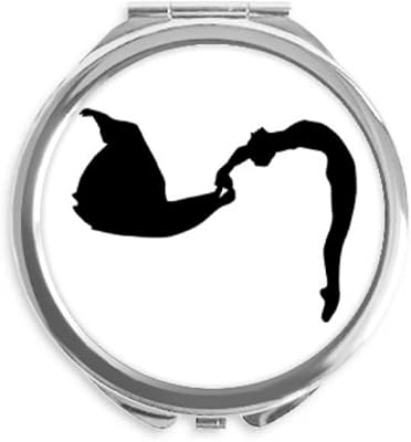 Dancer Art Jumping Sports Hand Compact Mirror Round Portable Pocket Glass