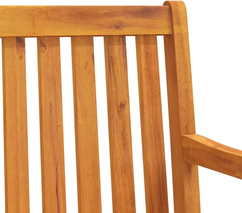 vidaXL Solid Acacia Wood Patio Bench with Oil Finished Surface - Weather- and Durable - Comfortable Seating with High Armrests and Backrest - Brown - Assembly Required