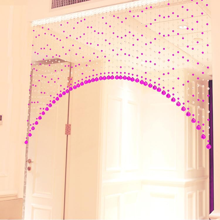 Image of K9L 40 String, Acrylic Bead and Drops, String Hanging Crystal Curtain (40 String Suitable to 5 to 6 Feet Width) (Pink)