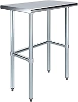 Vista 32 de AmGood Mesa de trabajo de acero inoxidable con base abierta, banco de trabajo de metal