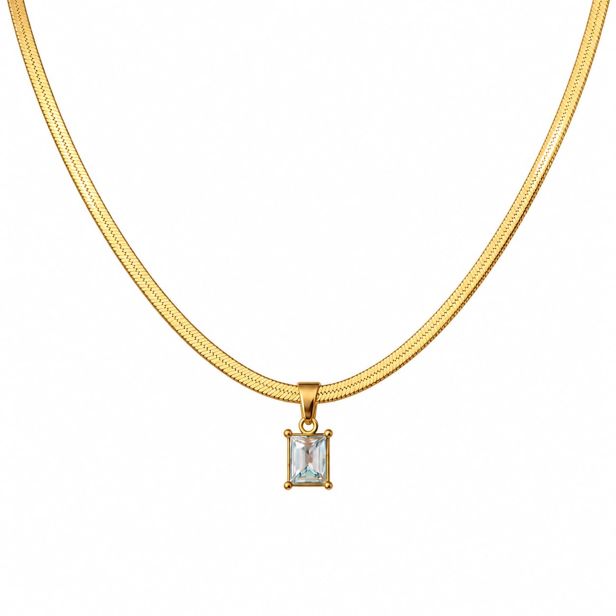 Soleil Gold Anti-Tarnish Snake Chain Pendant for Women-image-10