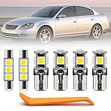 14pcs LED Interior Lights Bulb Kit for Nissan Altima 2002 2003 2004 2005 2006 Map Dome Door Trunk Cargo License Plate Lights Super Bright White LED Interior Light Bulbs + Install Tool