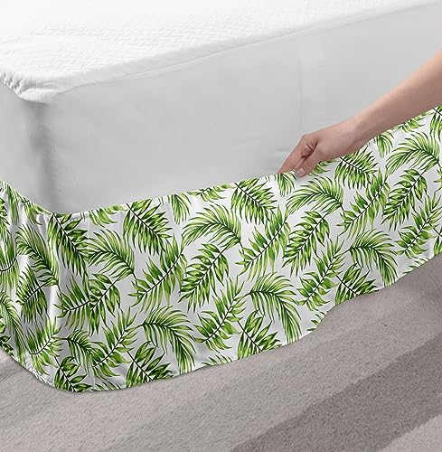 Ambesonne YET_40398_KING Palm Leaf Bed Skirt, Exotic Pattern thumb #2