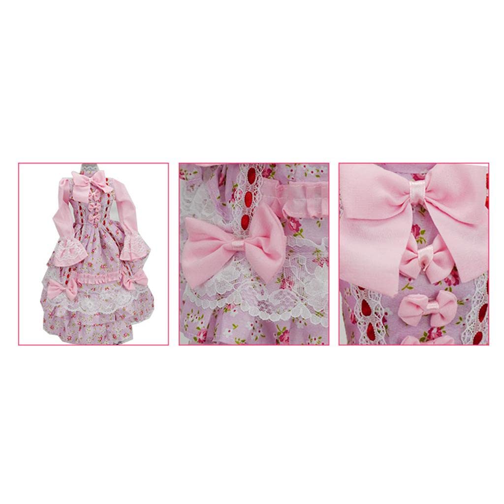 2 Stück Puppenkleid für 60cm Mädchenpuppe BJD Lolita Prinzessin mit Elegantem Kopfschmuck Und Süßem Schnitt aus Angenehmem Material für Geschenkideen