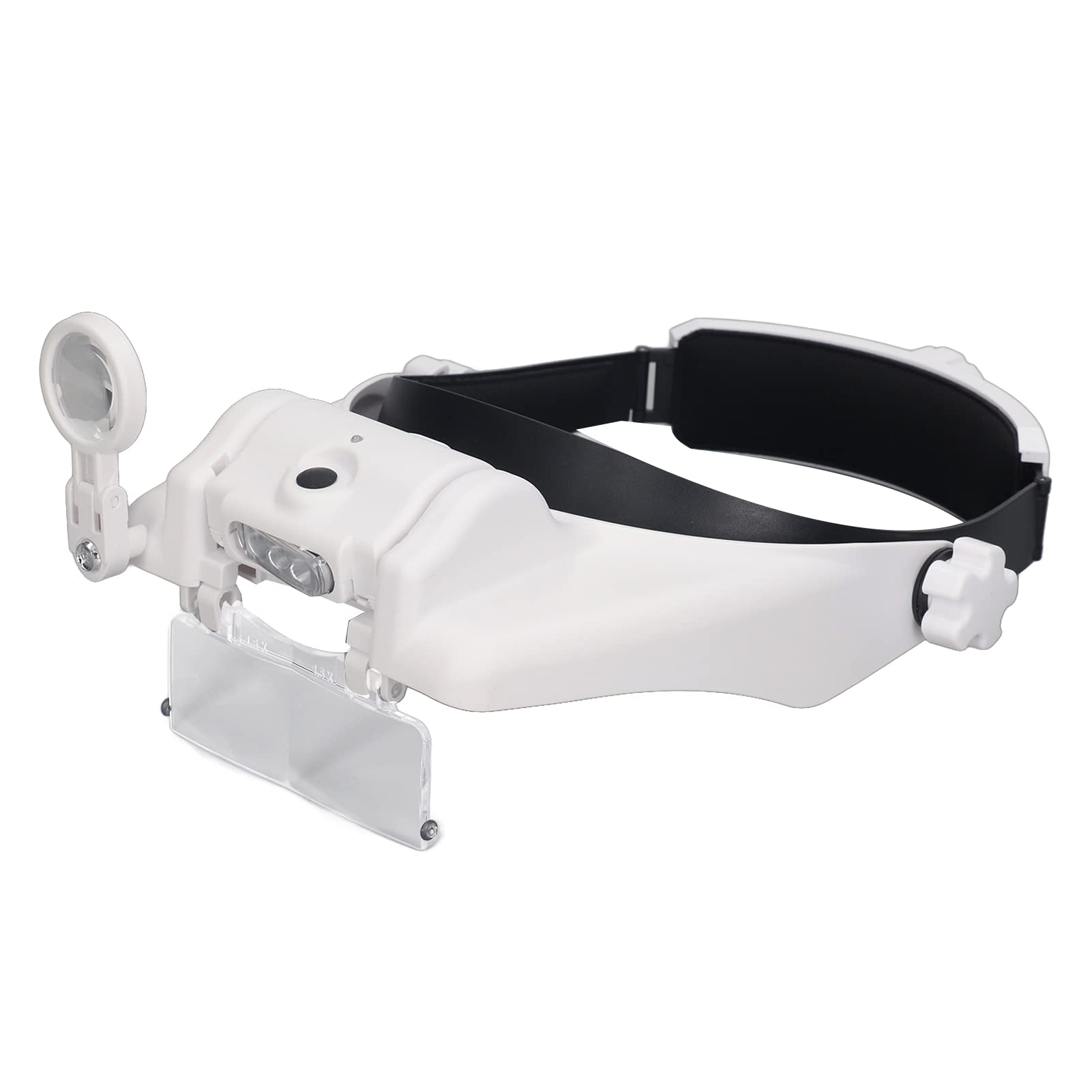 Loupe Frontale à LED avec 3 Lumières LED Loupe à Bandeau Mains Libres Rechargeable 2.0X 、 2.5X 、 3.0X 、 3.5X