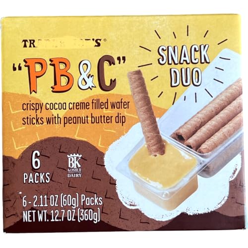 PB&C Crispy Cocoa Creme Filled Wafer Sticks with Peanut Butter Dip Snack Duo by Trader Joe's 12.7 Oz - (Pack of 1)