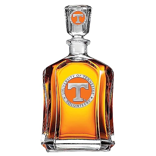 Image of Heritage Pewter University of Tennessee Capitol Decanter | 24 OZ Whiskey Decanter for Liquor with Airtight Stopper | Expertly Crafted Pewter Glass Clear