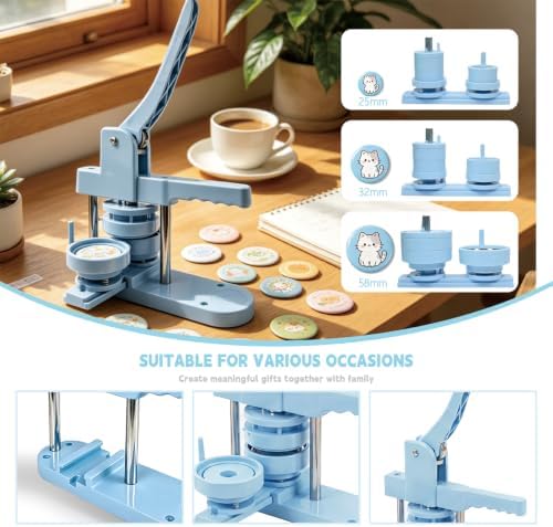 Button Maker Machine 25+32+58mm Interchangeable Pin Maker DIY Kit — 사진 4