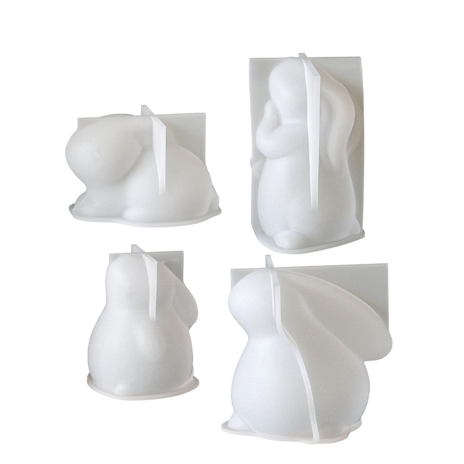 Moule lapin en silicone alimentaire de haute qualité pour bougie et chocolat x4