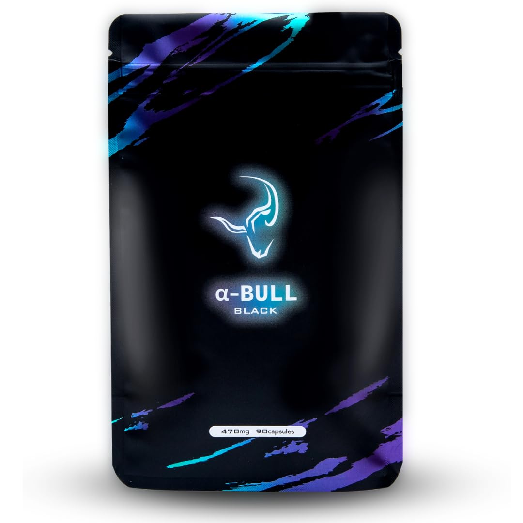 【α-BULL BLACK × 1袋90粒入り（30日分）】 起動力特化型サプリ 3大原因にアプローチ シトルリン アルギニン α-GPC オルニチン オメガ3脂肪酸 必須アミノ酸 伝統成分69種類配合 国内GMP認定工場製造 アルファブル ブラック