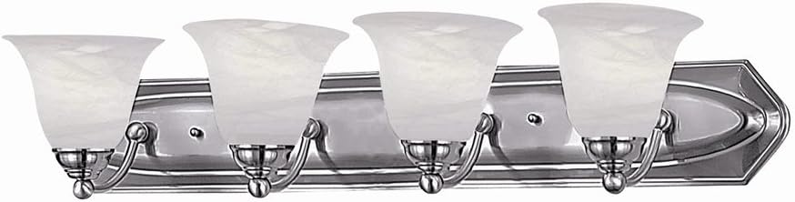 DVI DVP42404SN 4 Diamond Bathroom Light, Nickel